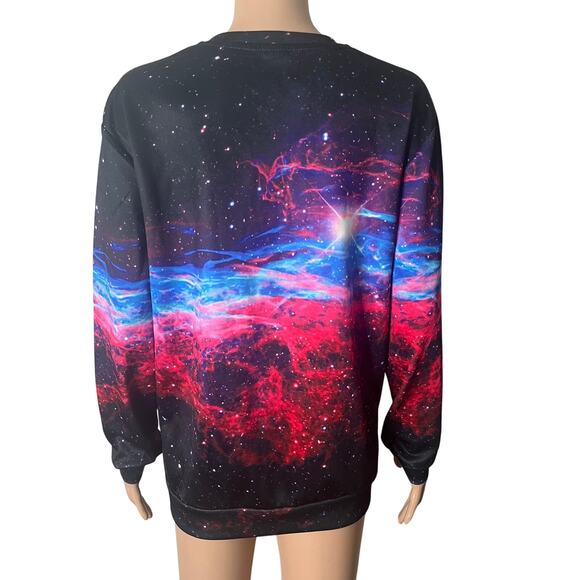 Taco Pizza Cat Shirt Womens Large Multicolored Space Galaxy - Picture 8 of 9